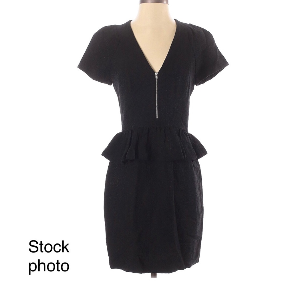BNWOT SANDRO BLACK SPARKLE PEPLUM DRESS